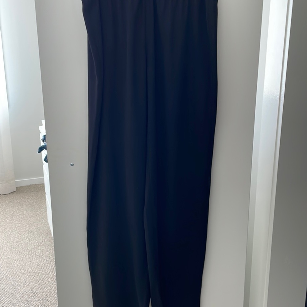 Eileen Fisher black silk georgette pants size PM